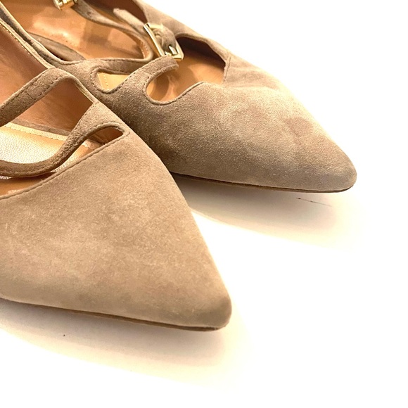 Sigerson Morrison | Pulie Pointy Suede Buckle Flat Blush - 7M Womens - Picture 11 of 14